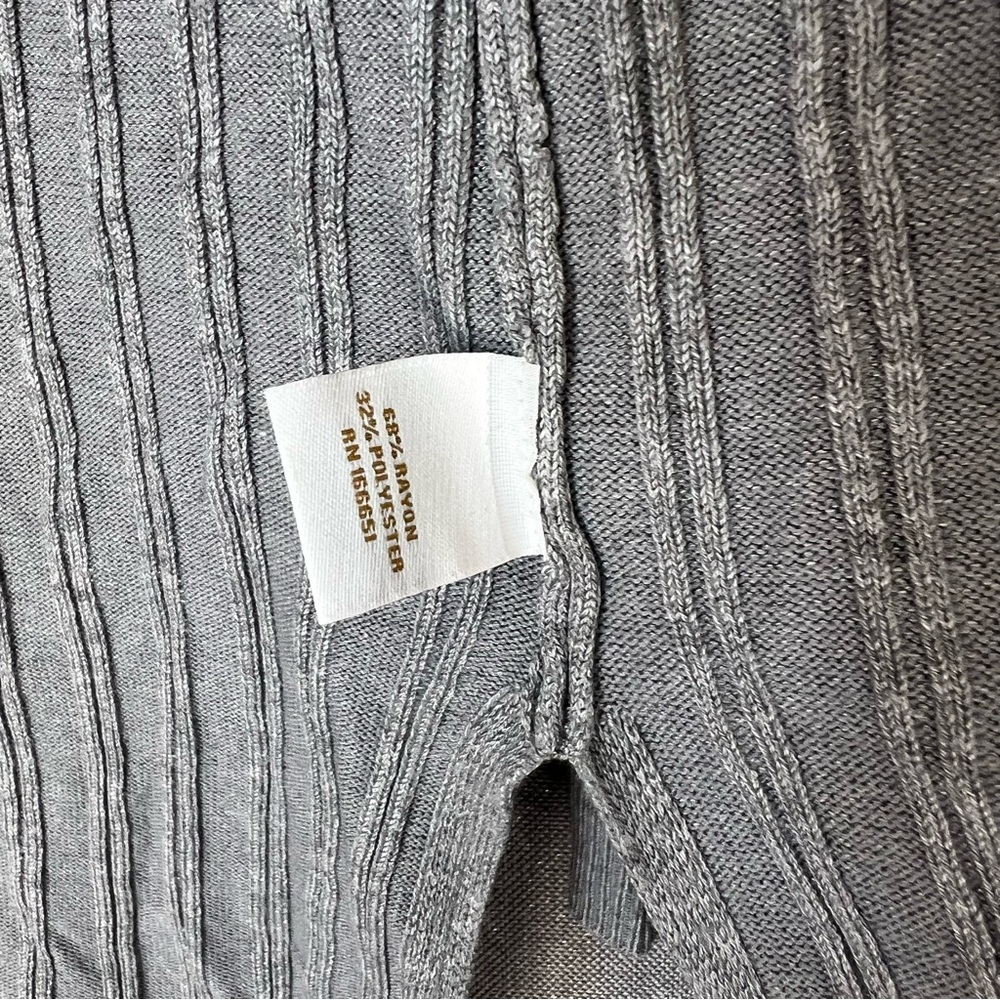 NWOT Gray Ribbed Cardigan Sweater Size S - Picture 5 of 5
